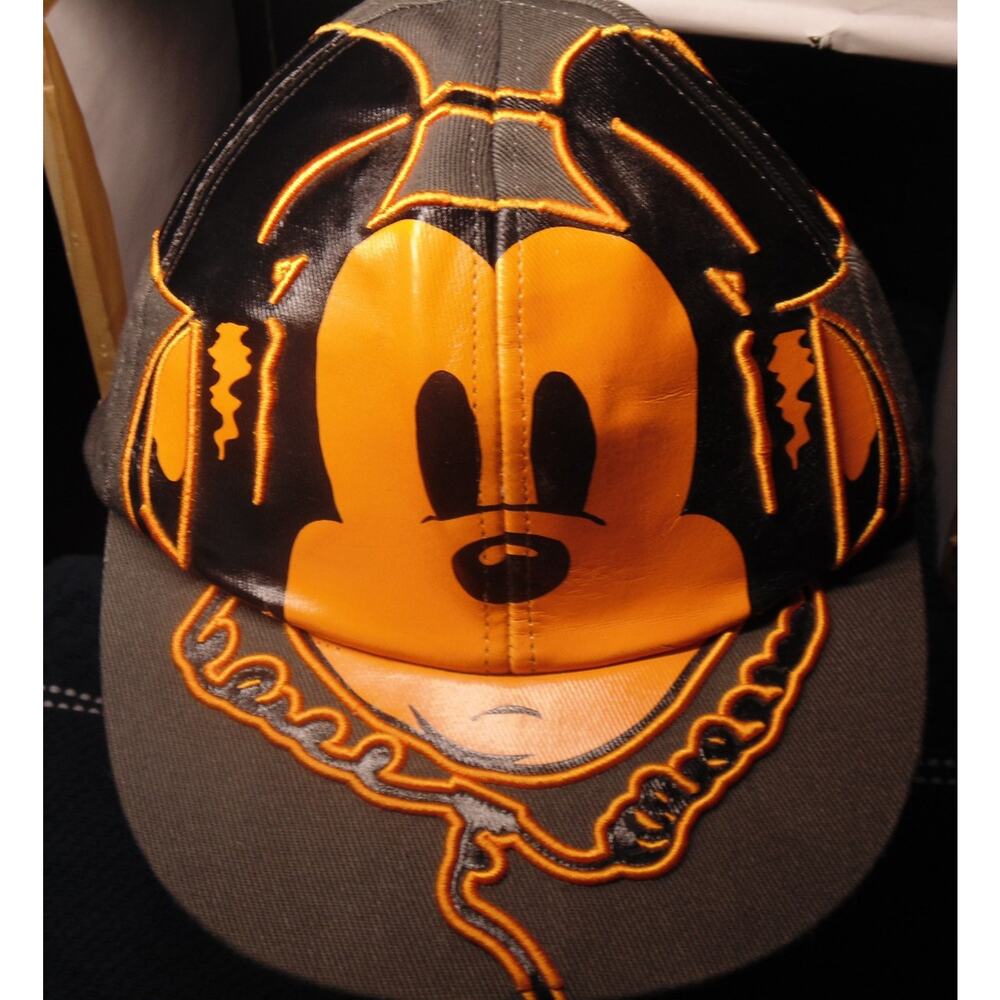 Disney Parks Exclusive Mickey Mouse Headphones Orange/Gray Adult Baseball Cap